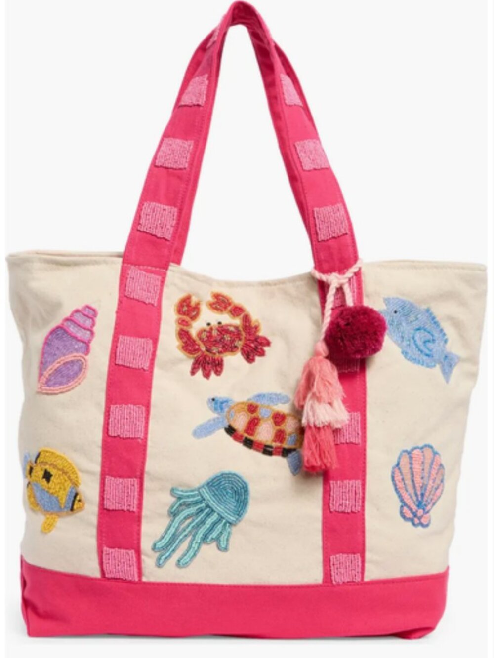 NWT ~ Sol and Mer Collection XIIX's~ "Under the Sea" Embellished Canvas Tote Bag
